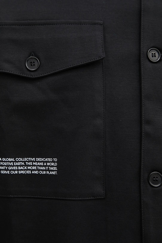 Βαμβακερό πουκάμισο Pangaia DNA Interlock Jacket 10002444 μαύρο