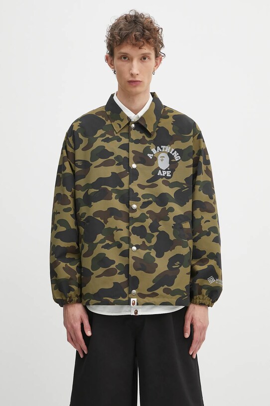 Jakna A Bathing Ape Gore-tex wind stopper bez tople podstave zelena 1K70140005