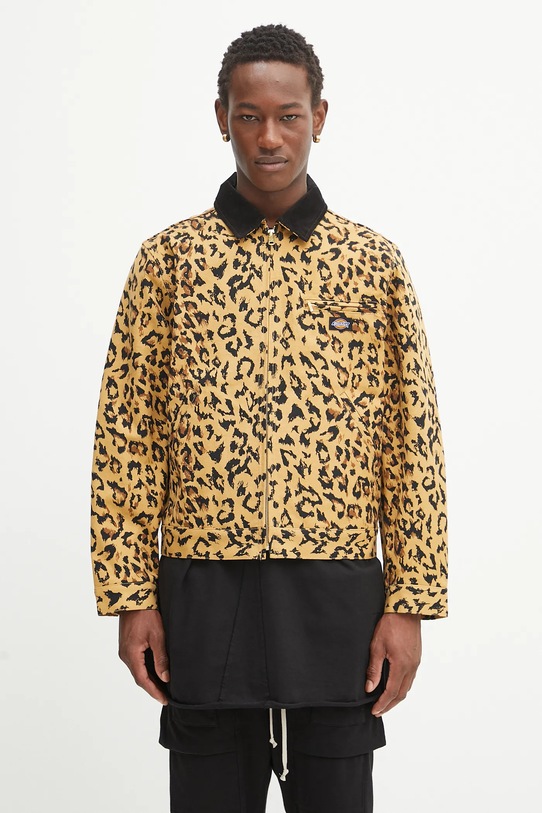 Bavlněná bunda Wacko Maria DICKIES / LEOPARD WORK JACKET nezateplené béžová 25SS.WMO.DC03