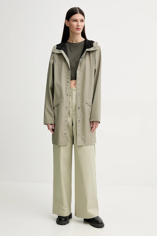 Odzież Rains kurtka Long Jacket W3 12020.108 zielony