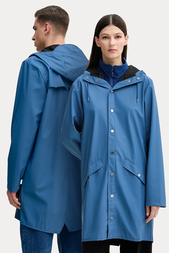 Rains geaca Long Jacket W3 necaptusit albastru 12020.109