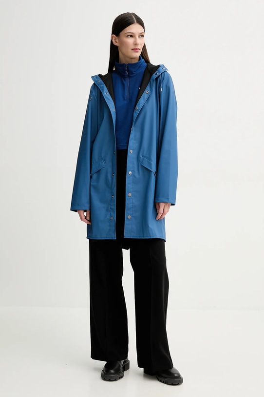 Rains geaca Long Jacket W3 12020.109 albastru