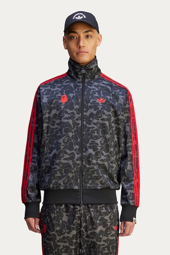 adidas Originals x BAPE SSTR PACK sweatshirt Firebird Track Top AOP black color patterned JN7117 JN7117