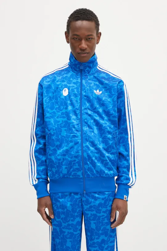 Mikina adidas Originals adidas Originals x BAPE Firebird Track Top AOP vzorovaný modrá JN7118