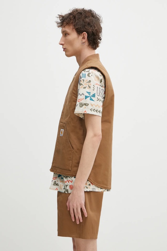 Carhartt WIP vestă din bumbac Classic Vest I026457.HZ02 maro SS25
