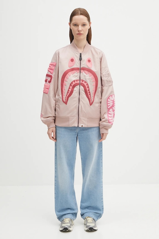 A Bathing Ape kurtka bomber Shark nylon twill 1K80241005