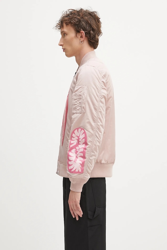 Odzież A Bathing Ape kurtka bomber Shark nylon twill 1K80241005 różowy