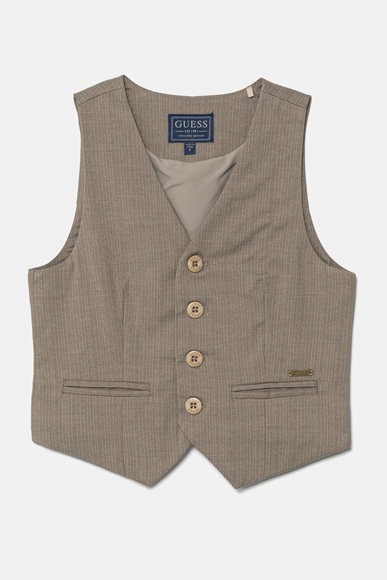 Guess kamizelka dziecięca drobny wzór beżowy L5RN04.WGTW0.PPYA