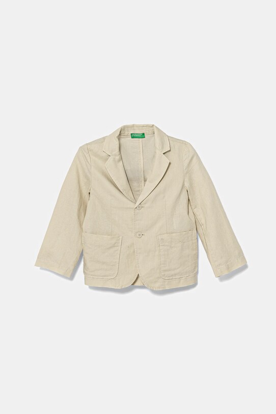 Дитячий лляний піджак United Colors of Benetton тканина бежевий 23WBCW00A.G.Seasonal