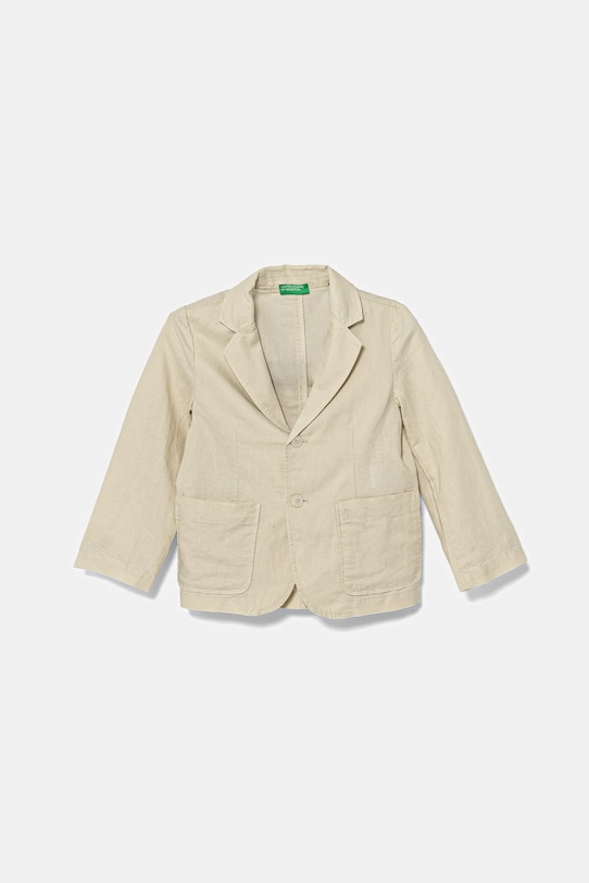 Детский льняной пиджак United Colors of Benetton ткань бежевый 23WBCW00A.G.Seasonal