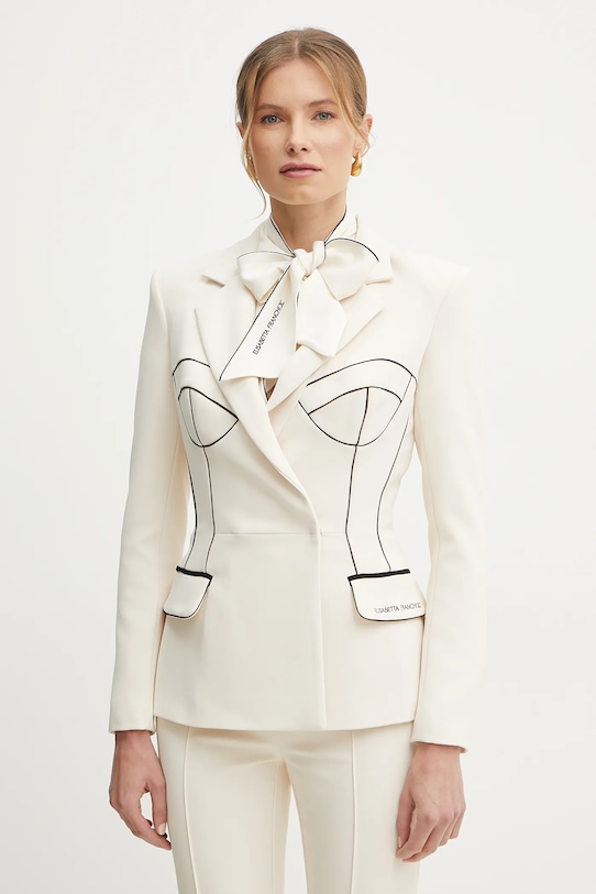 Elisabetta Franchi giacca tessuto beige GI12951E2