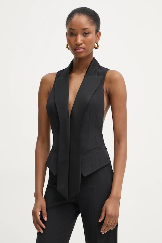 Elisabetta Franchi gilet tessuto nero GL00251E2