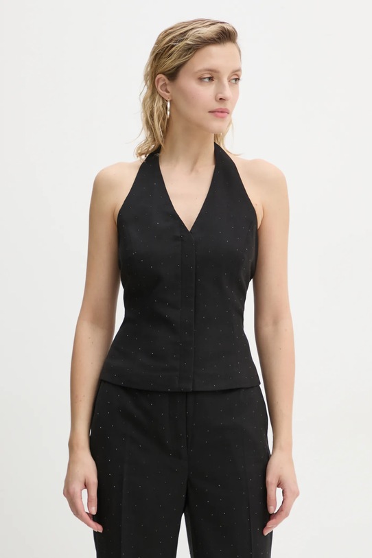 Μπλούζα από μείγμα μαλλιού Bruuns Bazaar μαύρο BBW4266