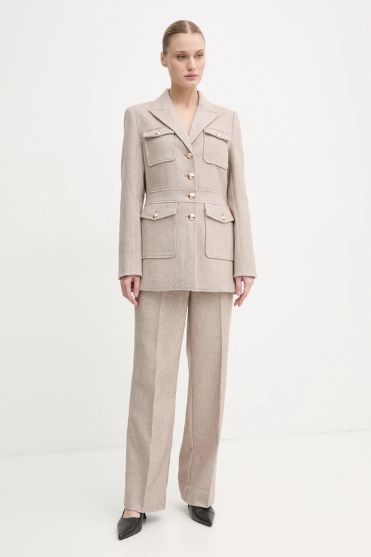 Bruuns Bazaar płaszcz z domieszką wełny BBW4290 beżowy SS25