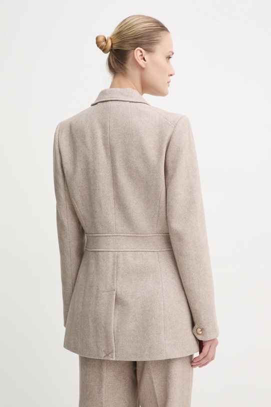 Odzież Bruuns Bazaar płaszcz z domieszką wełny BBW4290 beżowy