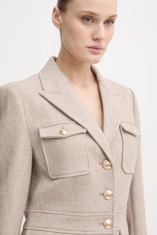 Bruuns Bazaar płaszcz z domieszką wełny beżowy BBW4290