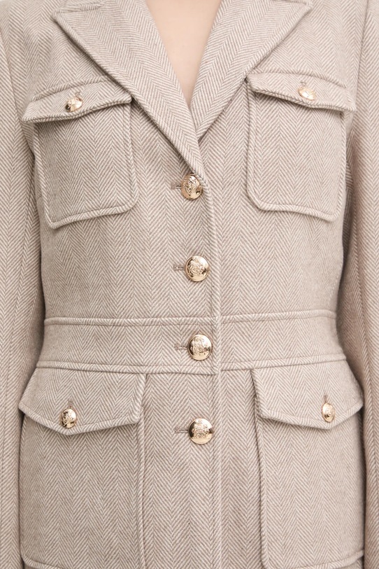 Bruuns Bazaar płaszcz z domieszką wełny BBW4290 beżowy