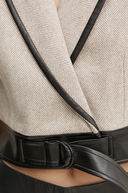 Bruuns Bazaar vesta din amestec de lana BBW4291 bej