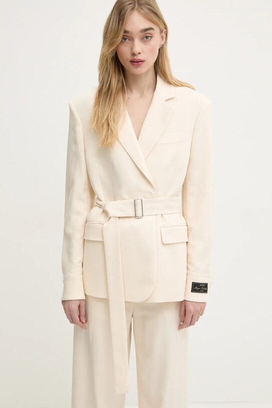 Пиджак MSGM с подкладкой бежевый 3841MDG24.257106