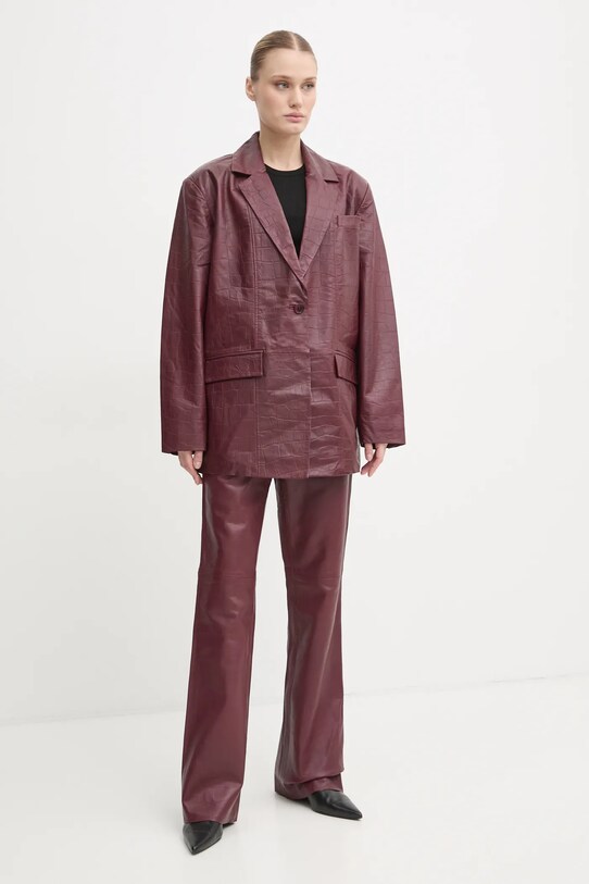 Gestuz sacou de piele 10909797 rosu SS25