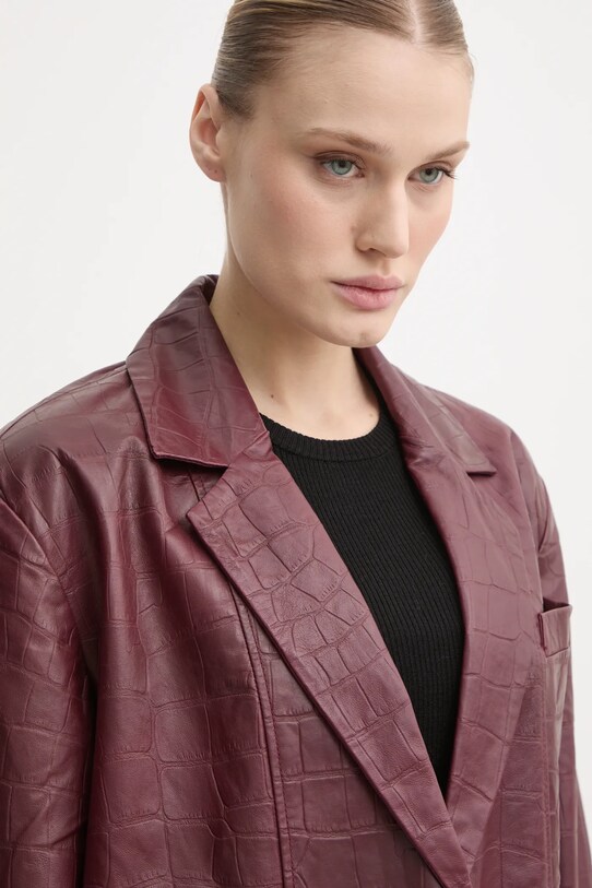 Кожаный пиджак Gestuz красный 10909797