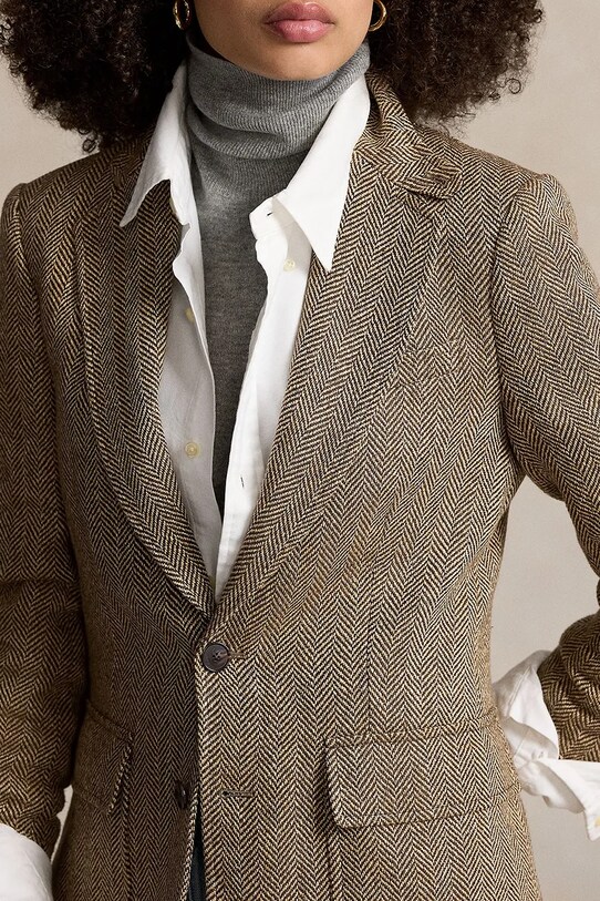 Blazer s příměsí vlny Polo Ralph Lauren béžová 211891070