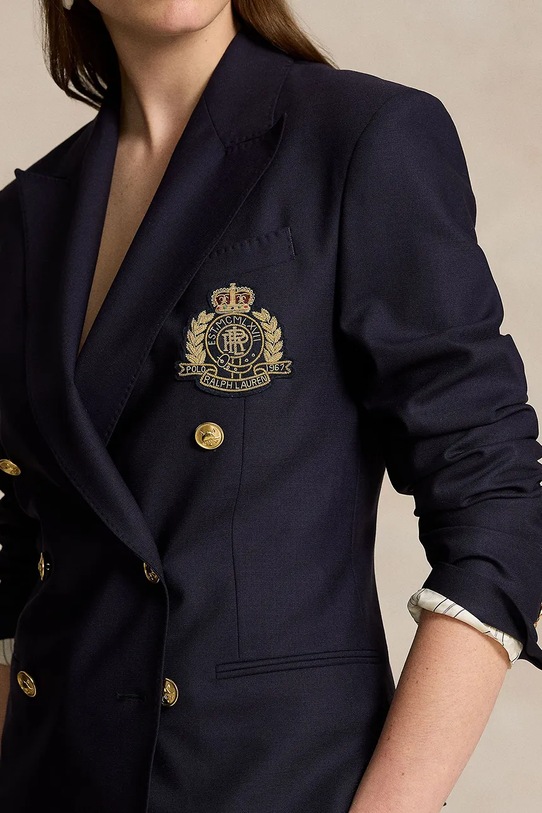 Vlnené sako Polo Ralph Lauren tmavomodrá 211910403