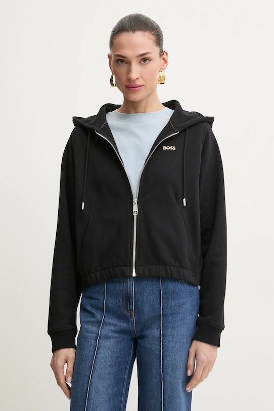 Βαμβακερή μπλούζα BOSS Orange βαμβάκι μαύρο 50531834