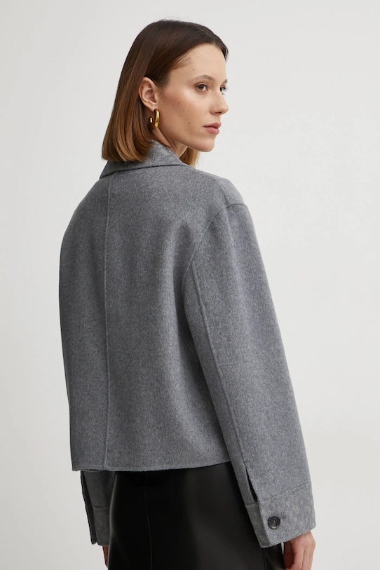 Odzież BOSS płaszcz wełniany 50531742 szary