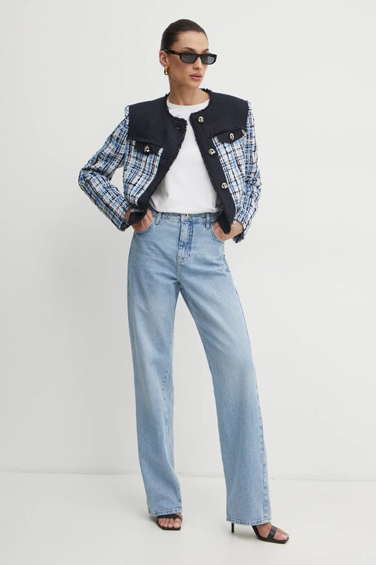 Μπλέιζερ με μίγμα μαλλιού BOSS 50531888 σκούρο μπλε SS25