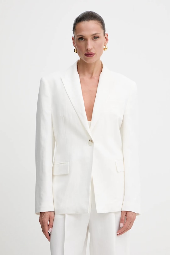 Suknjič s primesjo lanu Pinko S podlogo bela 104944.A2FA