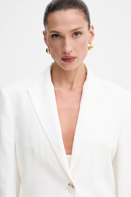 Suknjič s primesjo lanu Pinko bela 104944.A2FA