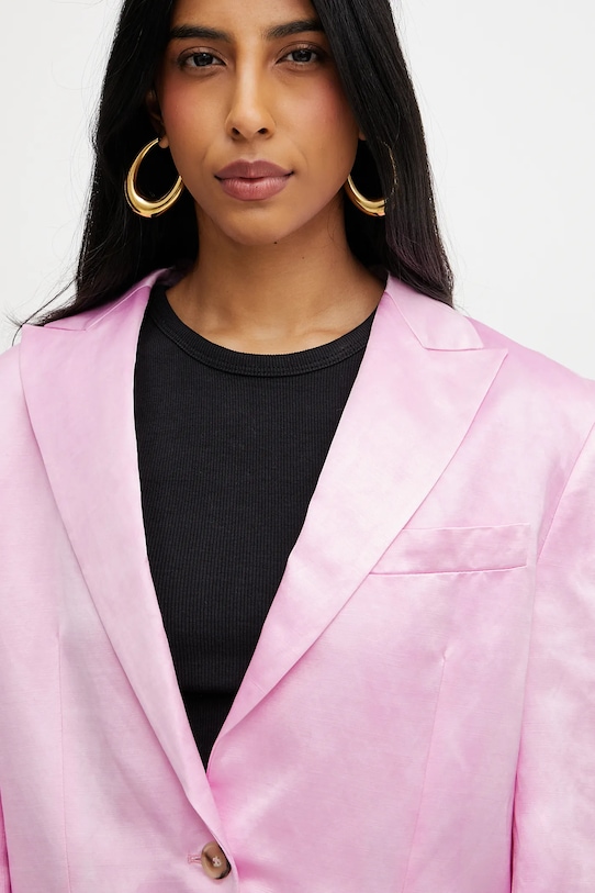 Pinko marynarka z domieszką lnu różowy 104716.A2BP