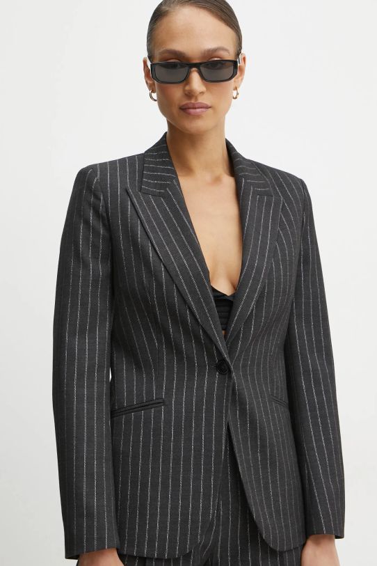 Karl Lagerfeld marynarka z domieszką wełny tkanina szary A1W14025