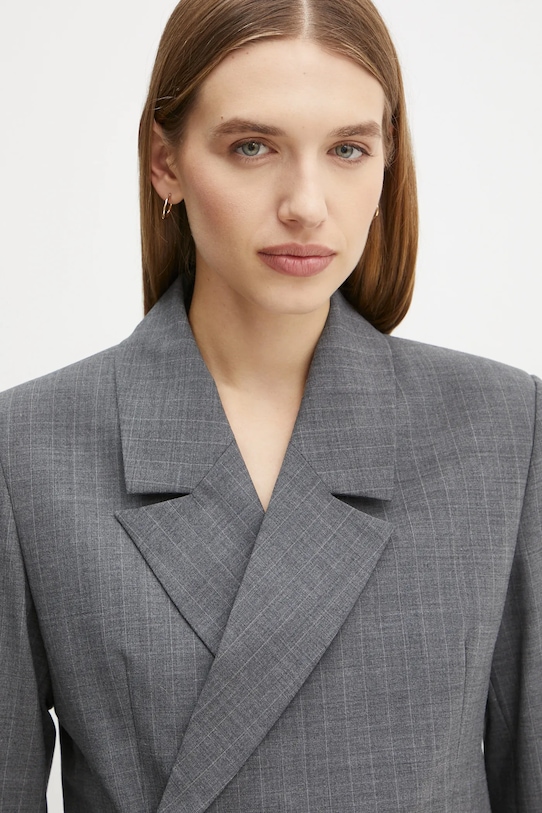 Піджак з домішкою вовни Herskind Lilith сірий 5409134