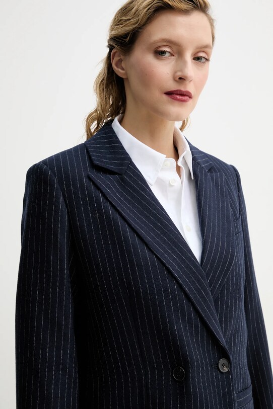 Вовняний піджак A.P.C. veste lucy темно-синій WOARO.F03212
