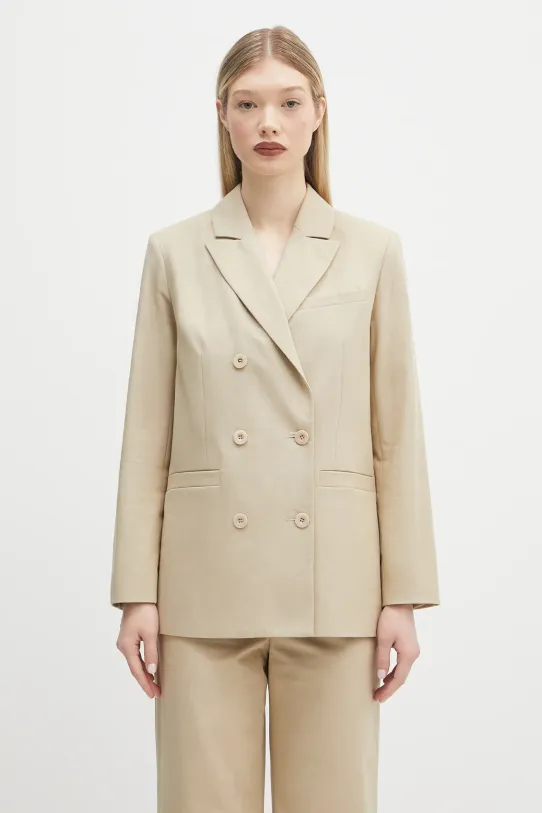 Бавовняний піджак A.P.C. veste lucy з підкладкою бежевий COHFU.F03212