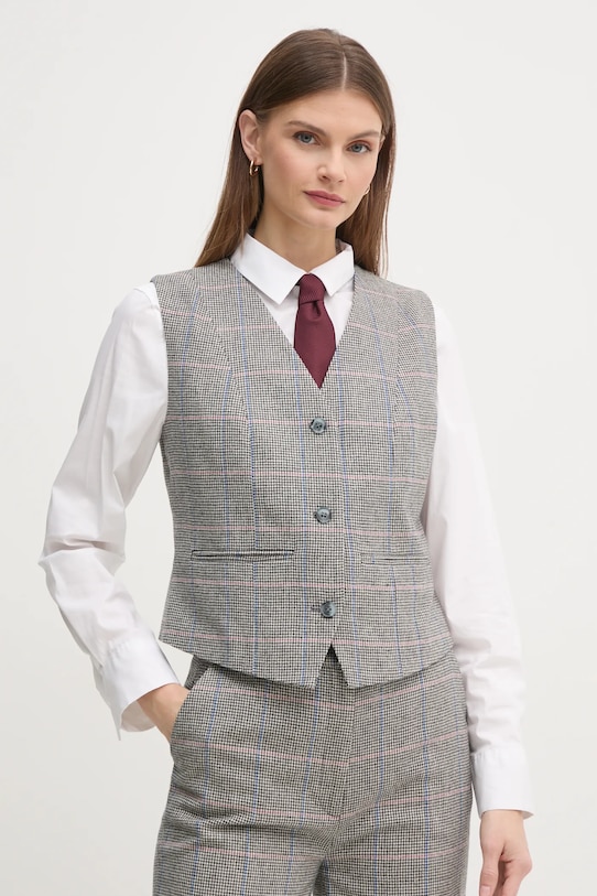 Вовняний жилет Pepe Jeans FLORINA з підкладкою сірий PL402520