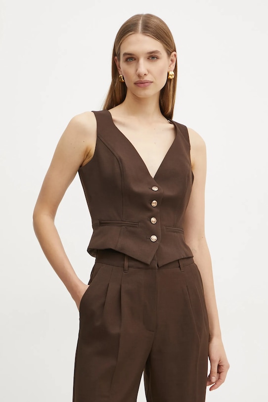 Безрукавка Guess з підкладкою коричневий W5RH85.WGX02