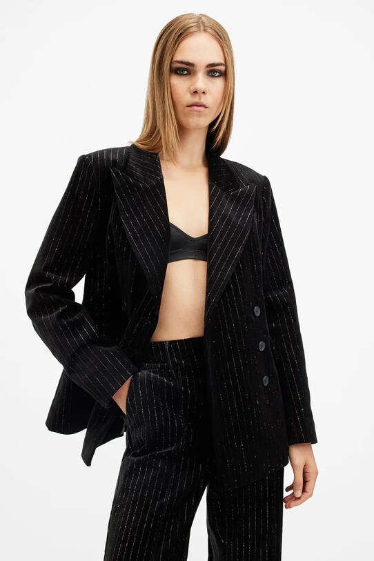 AllSaints sacou din bumbac SEVENH cu captuseala negru W026QB