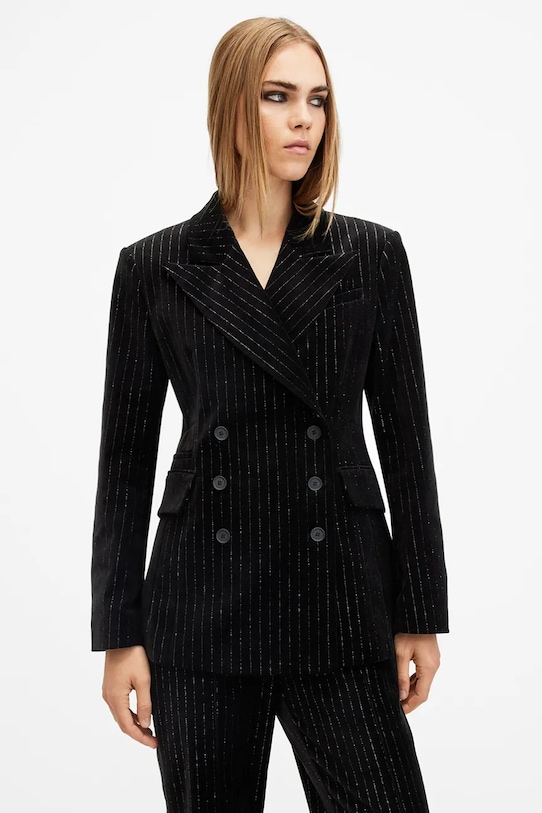 AllSaints marynarka bawełniana SEVENH czarny W026QB