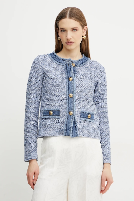 Luisa Spagnoli sacou de lână necaptusit albastru 58589