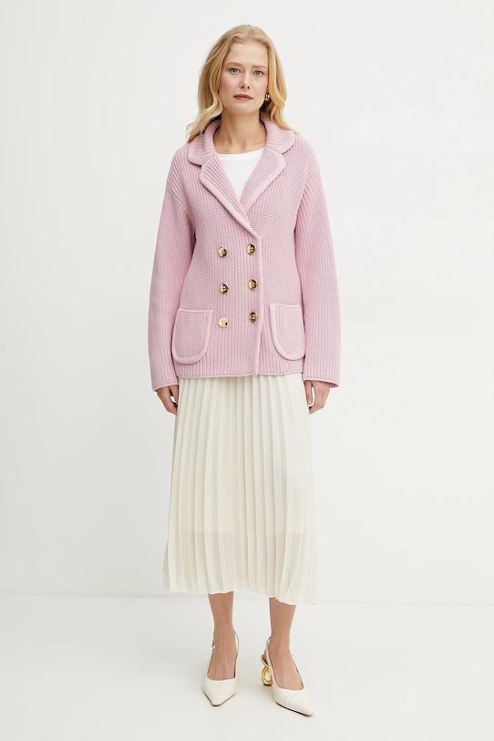 Bavlněný kardigan Luisa Spagnoli 58632 růžová SS25