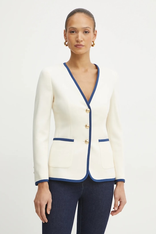 Luisa Spagnoli marynarka wełniana dzianina beżowy 541687