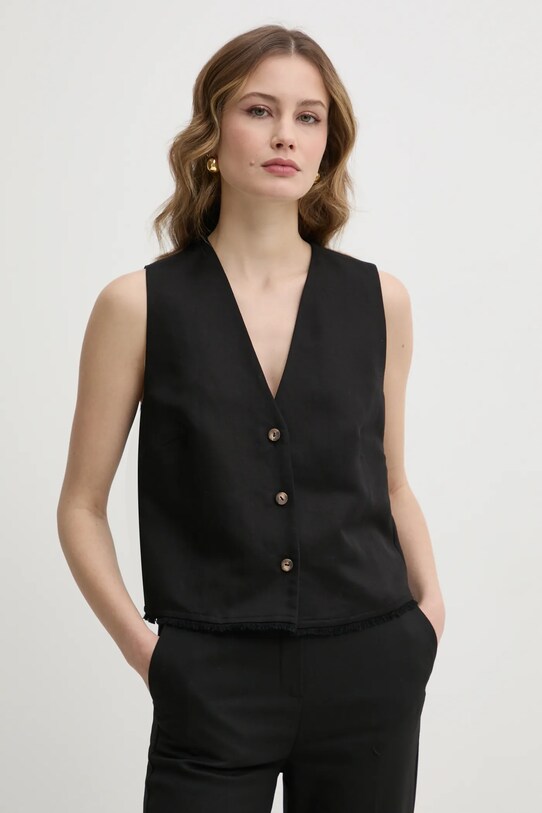 Ivy Oak vestă de in necaptusit negru IO112358