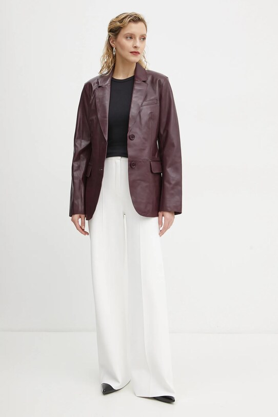 Stand Studio sacou de piele Mina 66391.7850 burgundia SS25