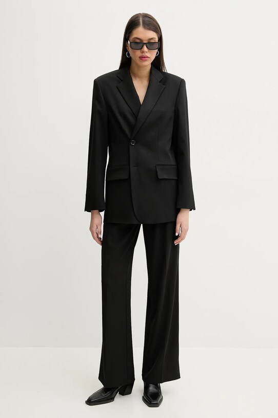 Піджак з домішкою вовни MM6 Maison Margiela S52BN0136.M35153 чорний SS25