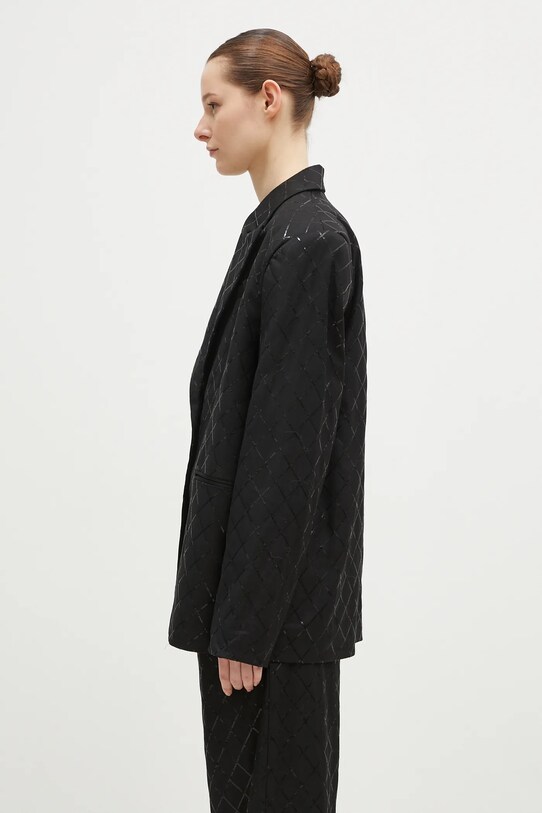 Sako s prímesou vlny Rotate Oversized Sequins Blazer 113325100 čierna SS25