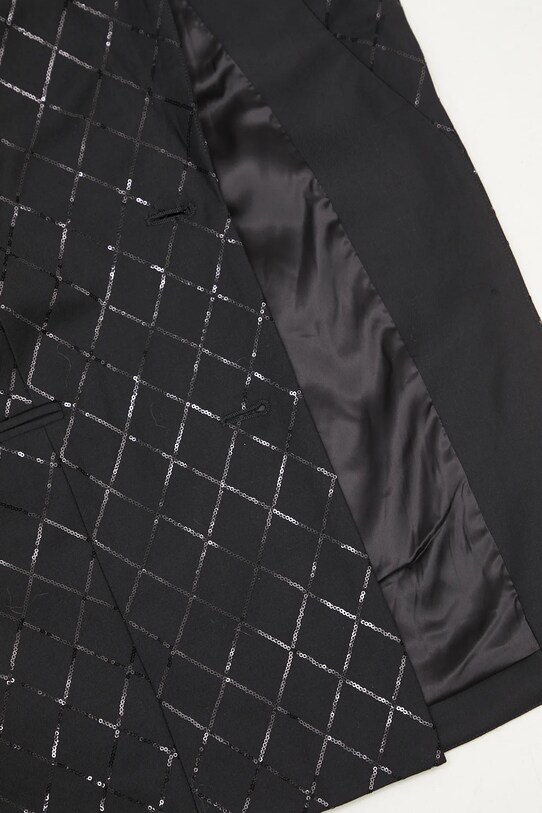 Sako s prímesou vlny Rotate Oversized Sequins Blazer 113325100 čierna