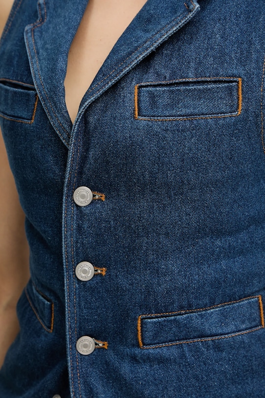 Pinko kamizelka jeansowa REIMAGINE by Patrick Mcdowell 105072.A2JW niebieski